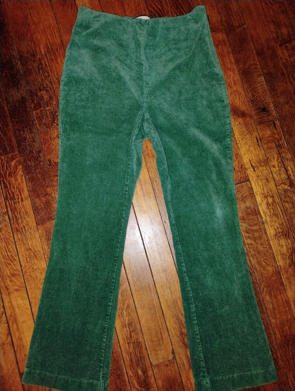 Tuckernuck Women's Size M 8/10 Corduroy High Rise Ashford Pants Crop Flare Green